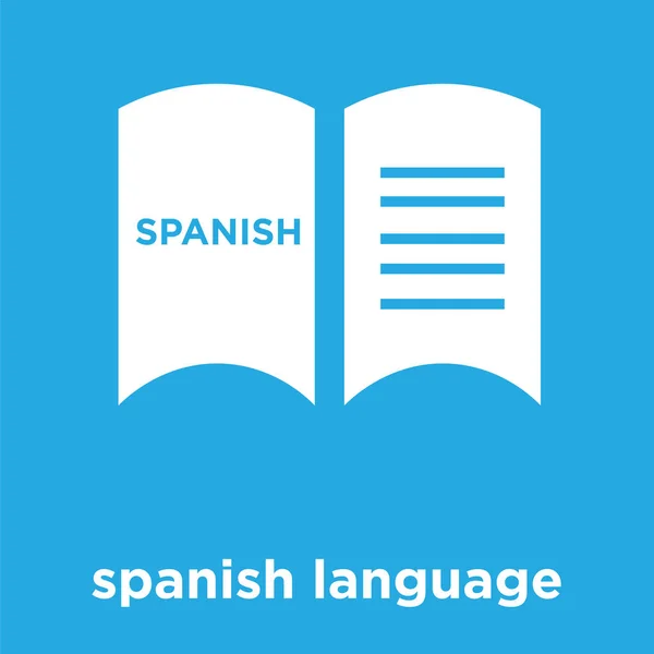 Ícone de idioma espanhol isolado no fundo azul —  Vetores de Stock