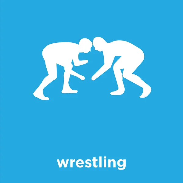 Icona del wrestling isolato su sfondo blu — Vettoriale Stock