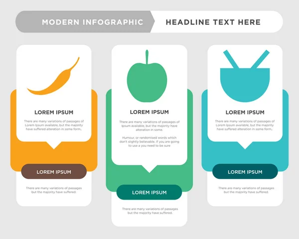 Tigela, maçã, pimenta infográfico — Vetor de Stock