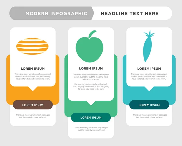 Cenoura, maçã, melancia infográfico — Vetor de Stock