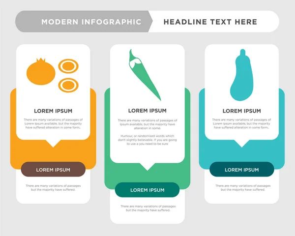 Berenjena, pimienta, cebolla infografía — Archivo Imágenes Vectoriales