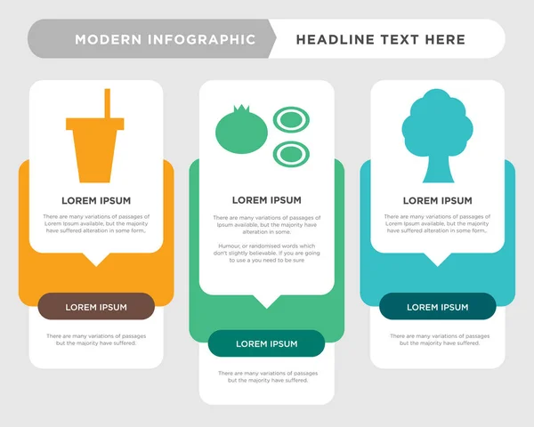 Fruit, oignon, tasse en plastique infographie — Image vectorielle