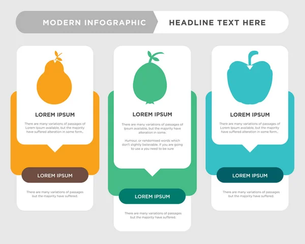 Pomme, fruit, poire infographie — Image vectorielle