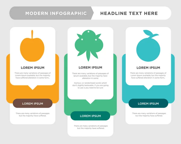 Mandarina, cotón, infografía de manzanas — Vector de stock