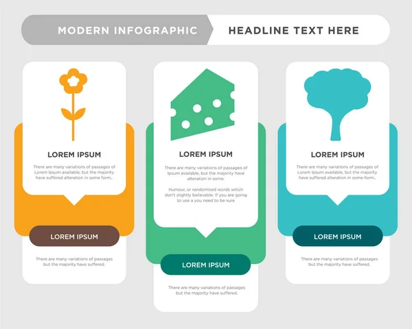 Árbol, queso, infografía de flores — Vector de stock