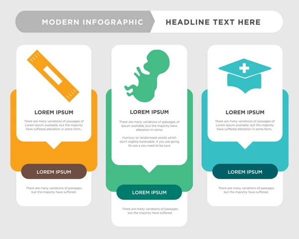 Wykształcenie medyczne, baby, tynk Infografika — Wektor stockowy