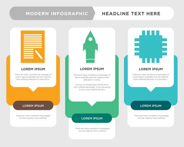 Cpu, Ordenador portátil, infografía por contrato — Vector de stock