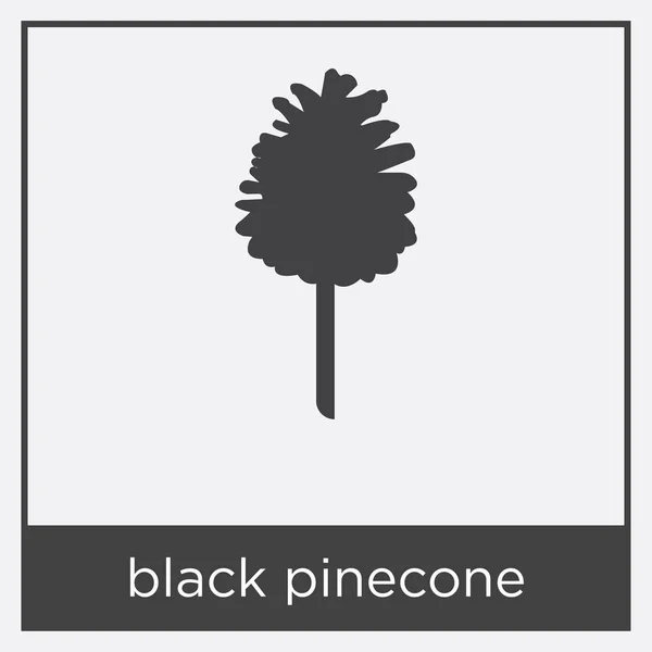 Black pinecone icon isolated on white background — Stock Vector
