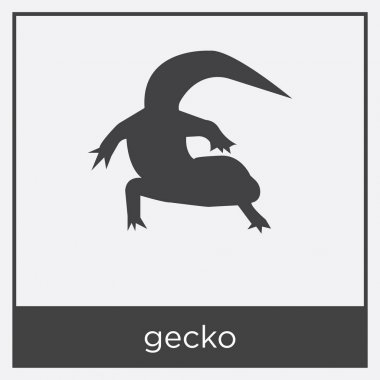 Beyaz arka plan üzerinde izole gecko simgesi