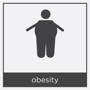 Beyaz arka plan üzerinde izole obezite simgesi