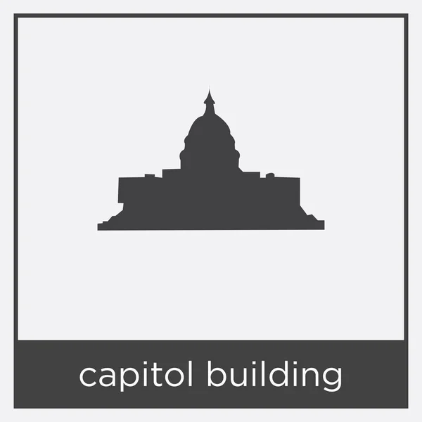 Capitolio icono del edificio aislado sobre fondo blanco — Vector de stock