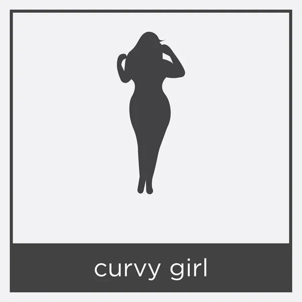 Chica con curvas icono aislado sobre fondo blanco — Archivo Imágenes Vectoriales