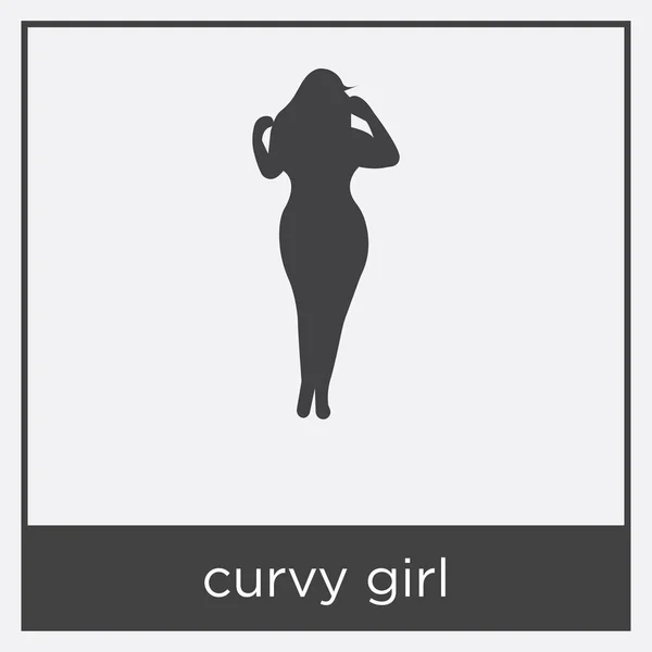 Beyaz arka plan üzerinde izole curvy kız simgesi