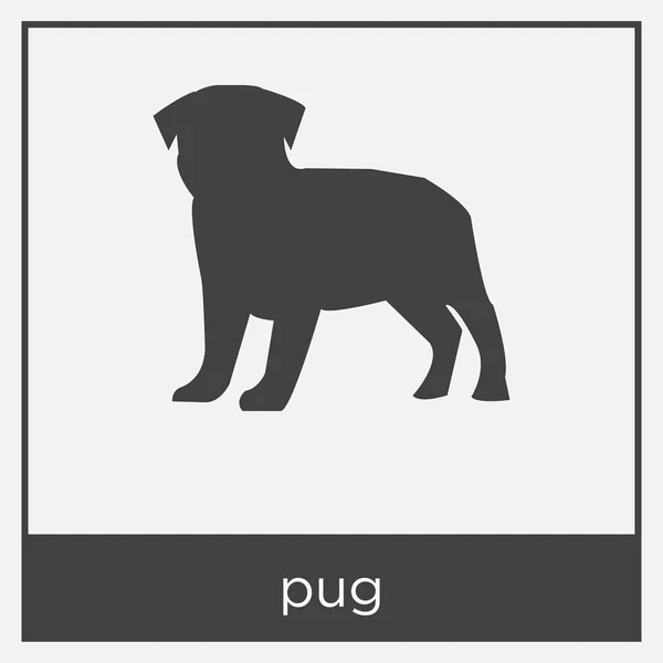 Pug icon isolated on white background — Stock Vector