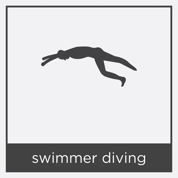 흰색 배경에 고립 된 수영 다이빙 아이콘 — 스톡 벡터