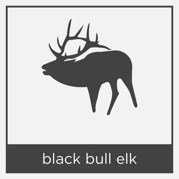 白い背景の分離された黒い雄牛エルク アイコン — ストックベクタ