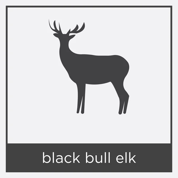 白い背景の分離された黒い雄牛エルク アイコン — ストックベクタ