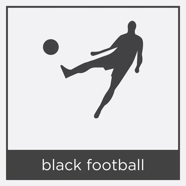 Icono de fútbol negro aislado sobre fondo blanco — Vector de stock