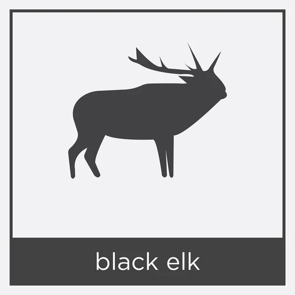 Ikon elk hitam diisolasi di latar belakang putih - Stok Vektor