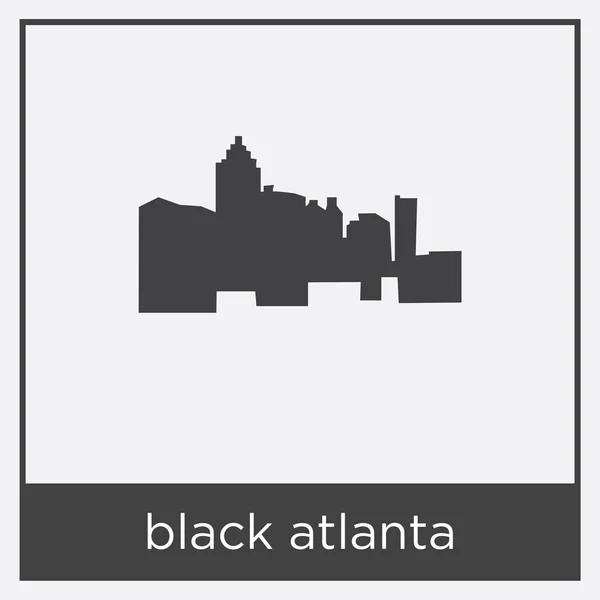 Icono atlanta negro aislado sobre fondo blanco — Vector de stock