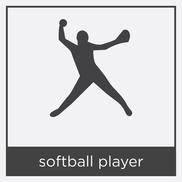 Softbol jugador icono aislado sobre fondo blanco — Vector de stock