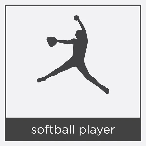 Softball hráč ikona izolovaných na bílém pozadí — Stockový vektor