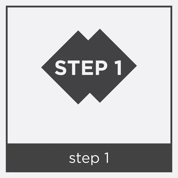 白い背景に分離されたステップ 1 アイコン — ストックベクタ