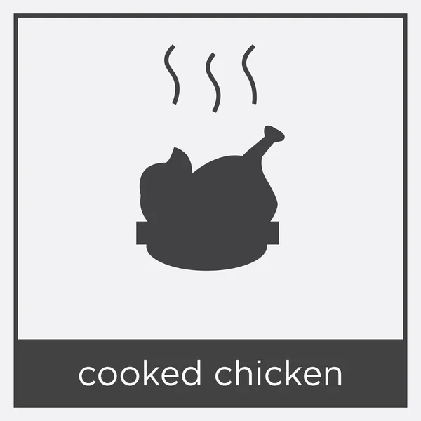Cooked chicken icon isolated on white background — Stock Vector