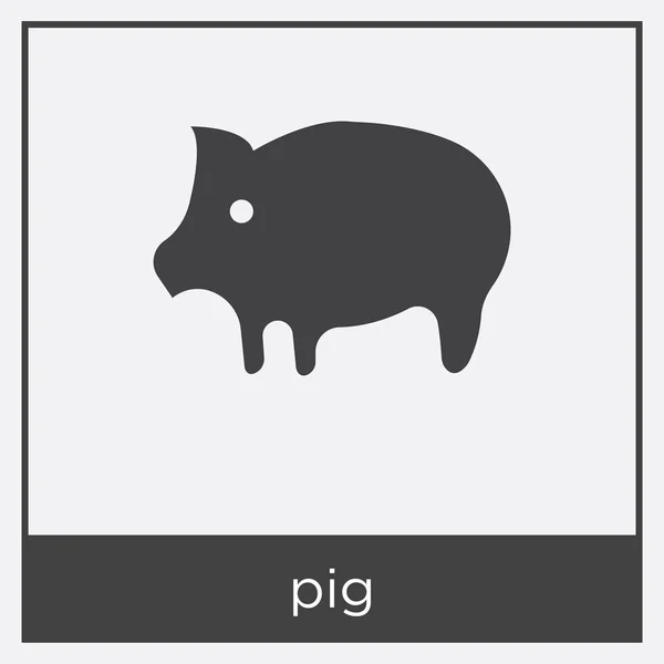 Icono de cerdo aislado sobre fondo blanco — Vector de stock