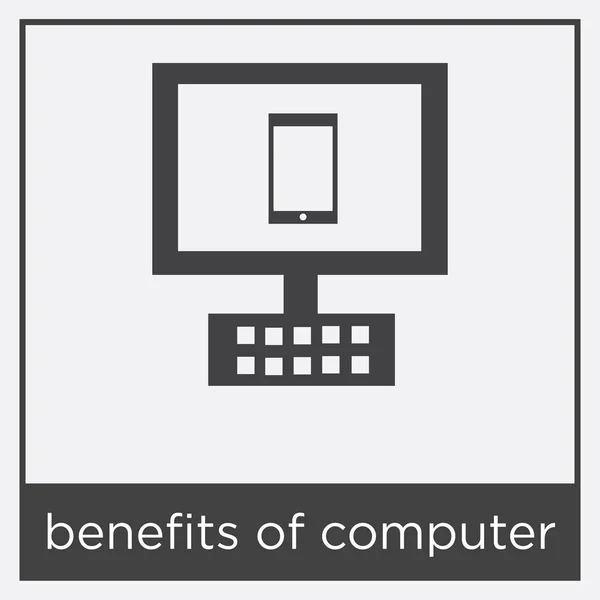 Benefits of computer icon isolated on white background — Stock Vector