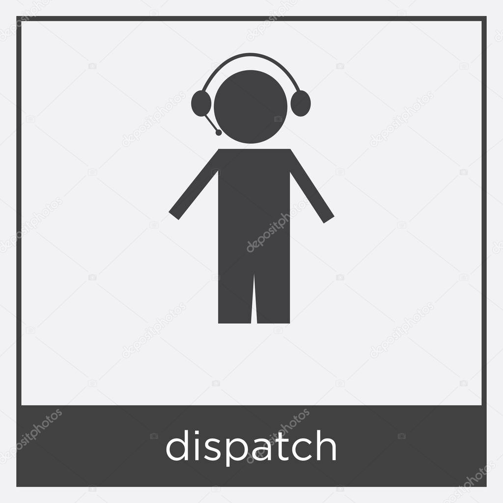 Dispatch icon isolated on white background with black border