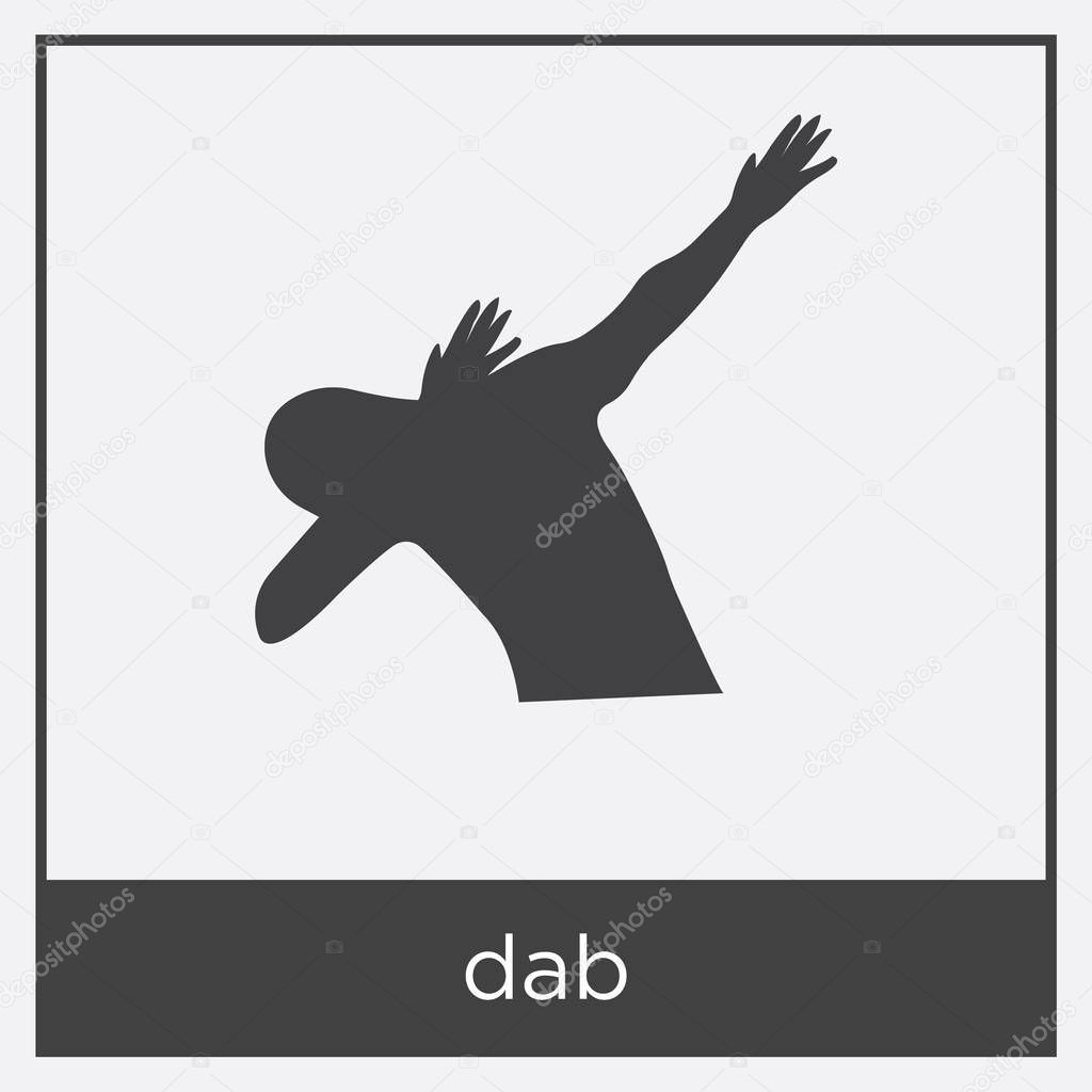 Dab icon isolated on white background with black border