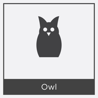 Beyaz arka plan üzerinde izole baykuş simgesi