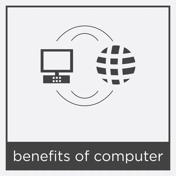 Vorteile des Computersymbols isoliert auf weißem Hintergrund — Stockvektor