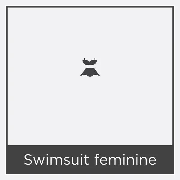 Swimsuit ícone feminino isolado no fundo branco — Vetor de Stock