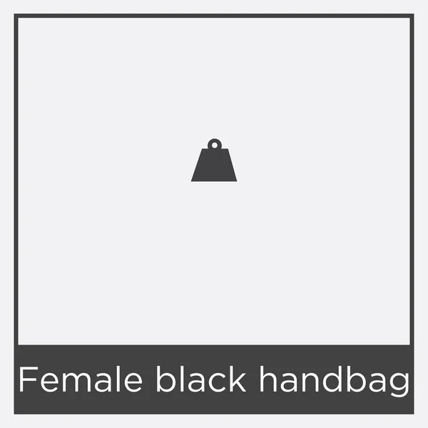 Beyaz arka plan üzerinde izole kadın siyah çanta simgesi — Stok Vektör