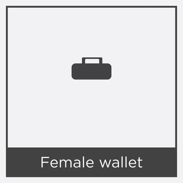 Γυναικείο πορτοφόλι εικονίδιο που απομονώνονται σε λευκό φόντο — Διανυσματικό Αρχείο