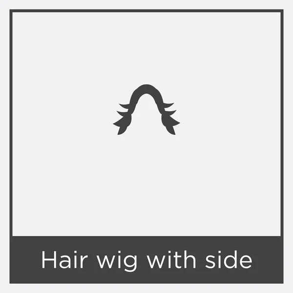 Rambut wig dengan ikon samping terisolasi pada latar belakang putih - Stok Vektor