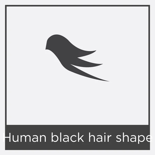 Icona a forma di capelli neri umani isolata su sfondo bianco — Vettoriale Stock