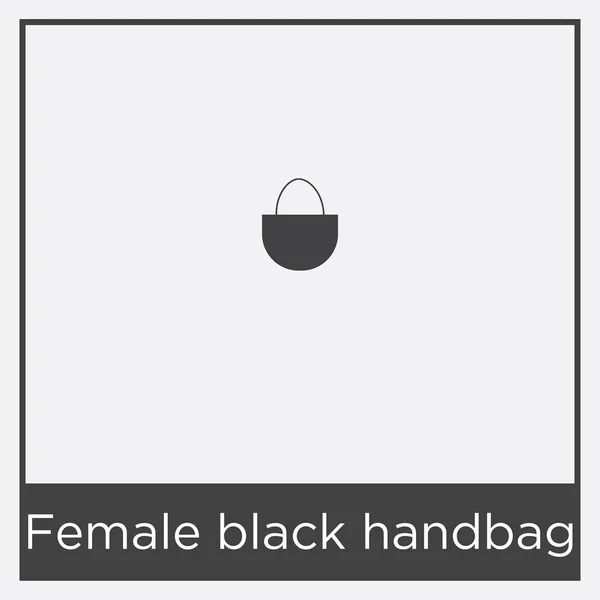 Feminino ícone bolsa preta isolado no fundo branco — Vetor de Stock