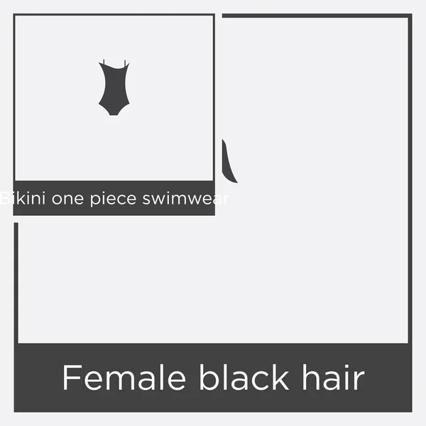 Kvinnliga svart hår ikonen isolerad på vit bakgrund — Stock vektor