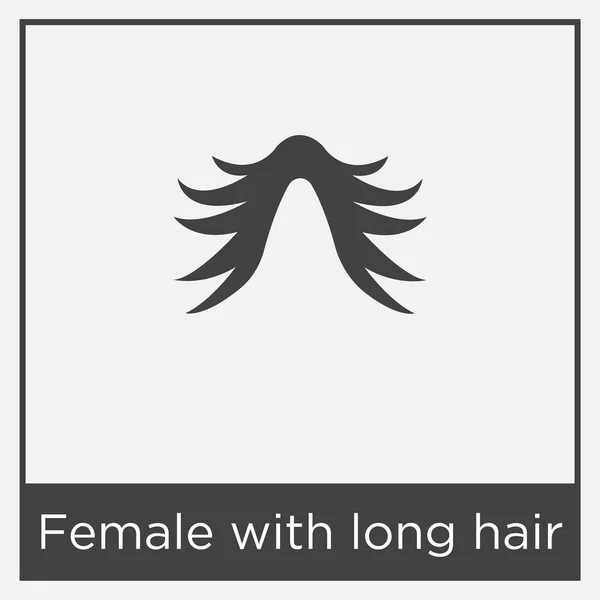 白色背景的长头发图标的女性 — 图库矢量图片