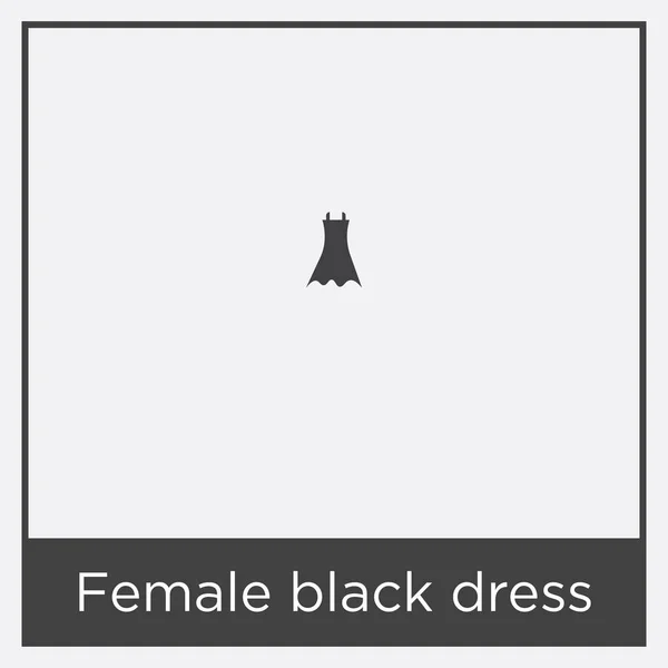 Иконка черного женского платья на белом фоне — стоковый вектор