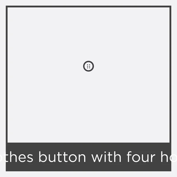 Bouton de vêtements avec icône à quatre trous isolé sur fond blanc — Image vectorielle