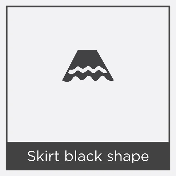 Falda icono en forma de negro aislado sobre fondo blanco — Archivo Imágenes Vectoriales