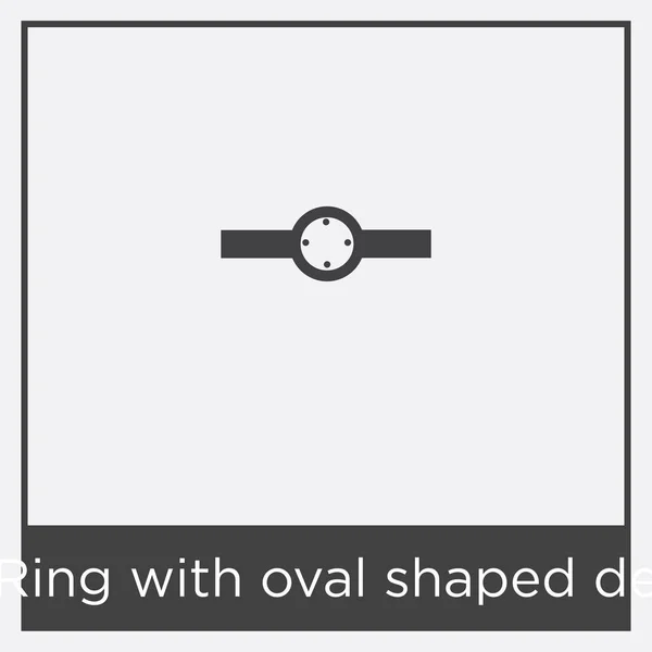 Anillo con forma ovalada de icono aislado sobre fondo blanco — Vector de stock