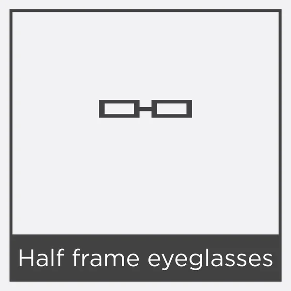 Ícone de óculos de meia moldura isolado no fundo branco — Vetor de Stock