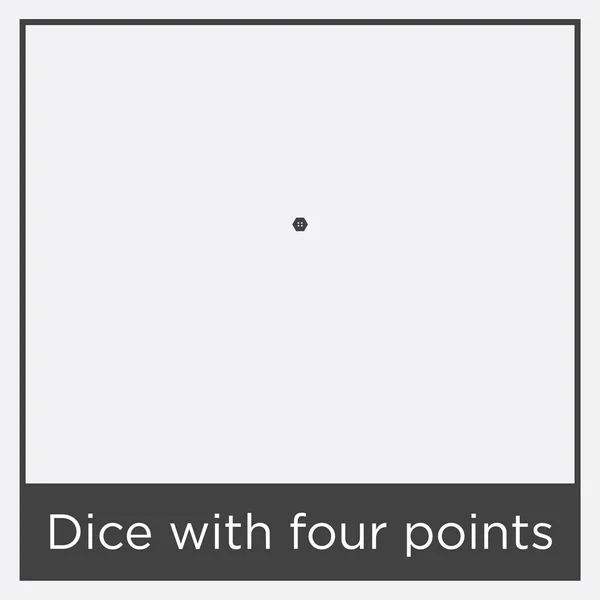 白い背景に分離された 4 つのポイント アイコンでサイコロします。 — ストックベクタ