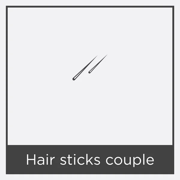 Paus de cabelo ícone casal isolado no fundo branco — Vetor de Stock