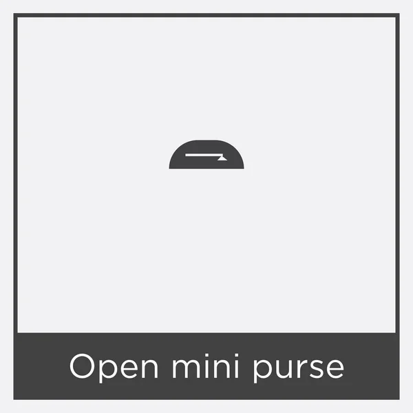 Ícone de bolsa mini aberto isolado no fundo branco — Vetor de Stock